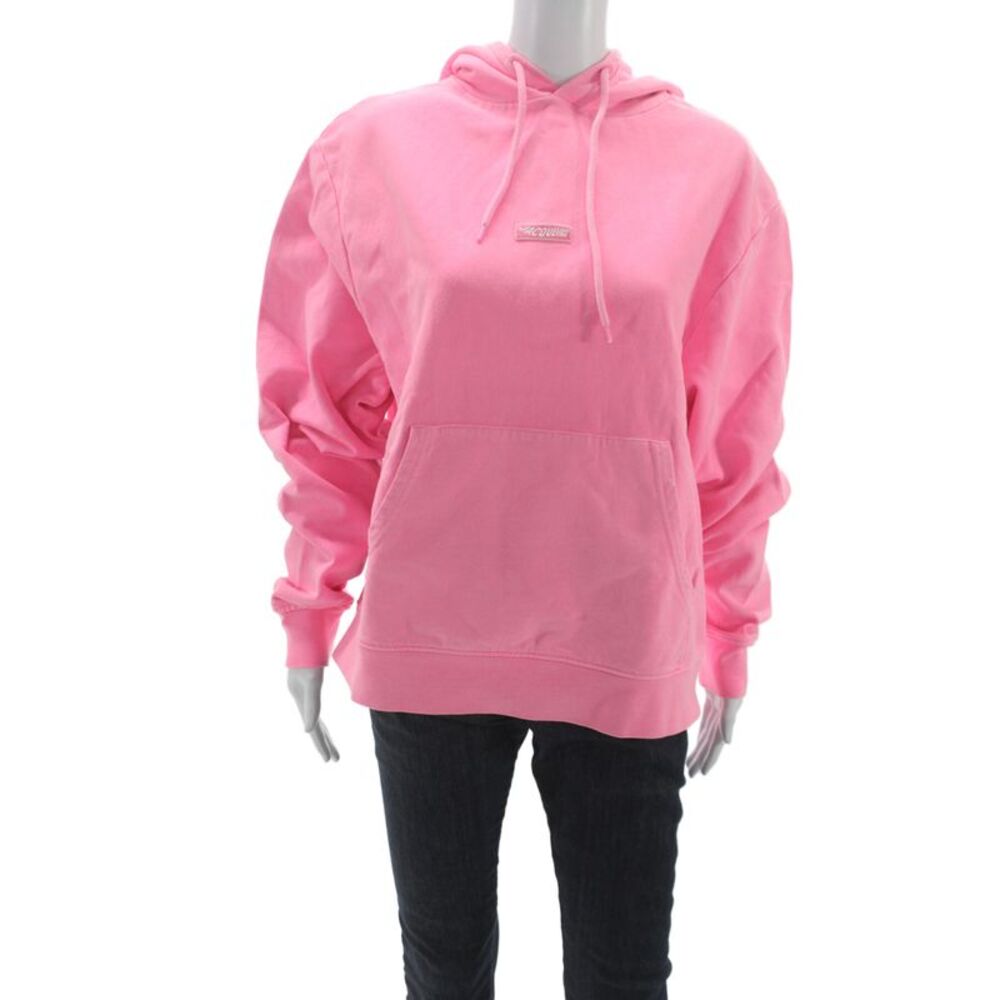 Jacquemus Womens Basic Pink Organic Cotton Hoodie Crew Neck Long Sleeve Size XS